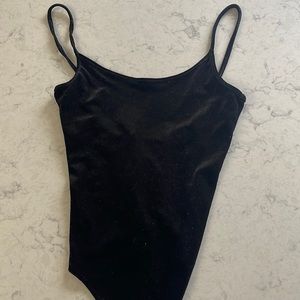 Brandy Melville Black Velvet Bodysuit